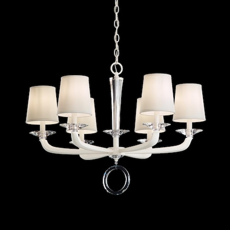 Schonbek Emilea 6 Light 110V Chandelier in White with Clear Optic Crystal and S MA1006N-06O